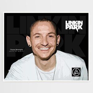 16x20 Linkin Park Rock Star Chester Smiling Portrait Oil Painting Art‎ Poster